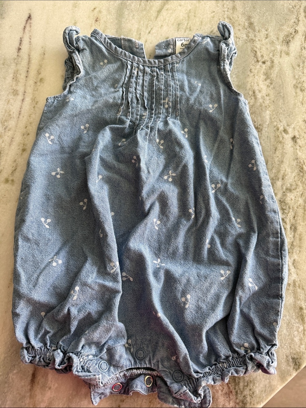 Carter's Light Blue Floral Bubble Romper